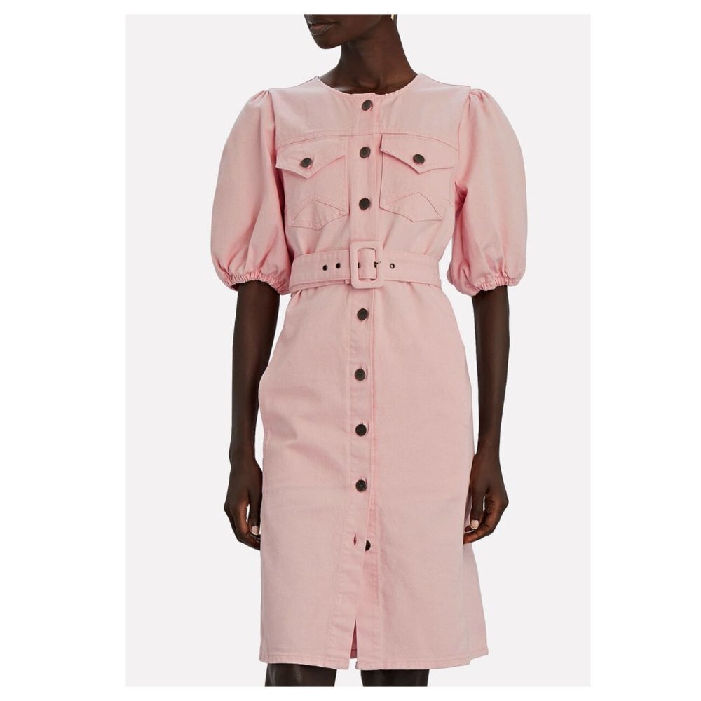 GESTUZ‎ Diletto Puff Sleeve Denim Dress